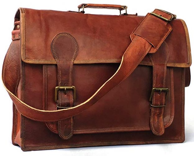 18 inch Genuine Leather Messenger Bag - Leather Business Bags For Men