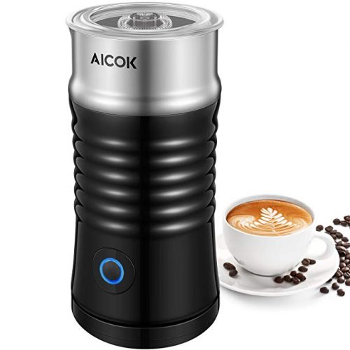 Aicok Milk Frother, Double Wall Electric Milk Steamer with Strix Controller, Silent Operation, Non-Stick Coating, Milk Warmer for Coffee, Latte, Cappuccino, Black - Milk Frothers