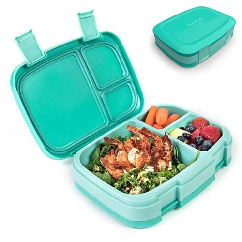 Bentgo Fresh (Aqua) – Leak-Proof & Versatile 4-Compartment Bento-Style Lunch Box – Ideal for Portion-Control and Balanced Eating On-the-Go – BPA-Free and Food-Safe Materials - Kid Lunch Boxes