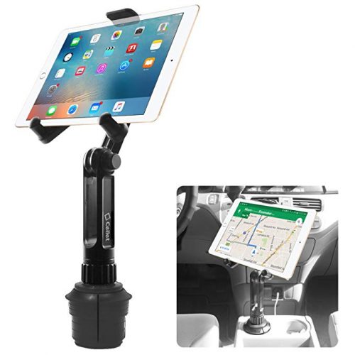 Cup Holder Tablet Mount, Tablet Car Mount Holder made by Cellet with a cup holder base for iPad Mini/Air 2 /Air/iPad 4/3/2 Samsung Galaxy Tab 4/3 and More - Holds Tablets up to 9.7 Inches in Width - Ipad Car Mounts