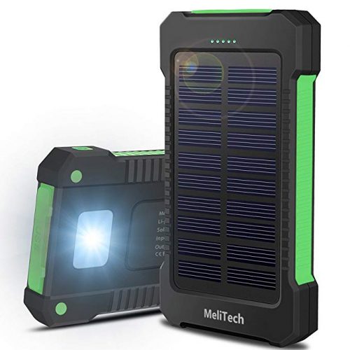 MeliTech Portable Solar Charger Waterproof Mobile Power Bank 20000mAh External Backup Battery Dual USB - Solar Power Banks