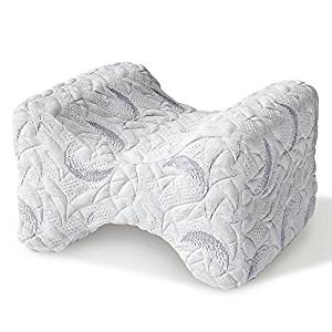 Memory Foam Orthopedic Pain Relief Knee Pillow by Lunavy Side Sleeper Pillow Best for Knee, Leg, Back and Spine Alignment CertiPUR-US Certified,(9.3 x 7.8 x 6.3 inches) White  - Knee Pillows
