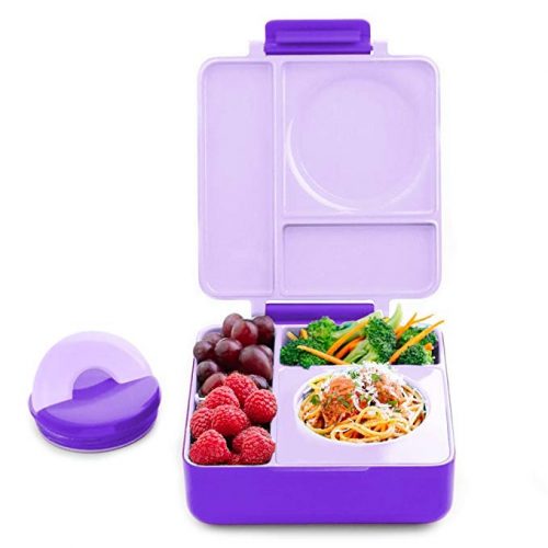 Omiebox Hot Cold Bento Box with Insulated Thermos For Kids Lunch, Purple Plum - Kid Lunch Boxes