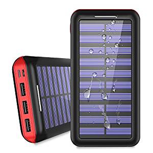 Portable Charger 24000mAh Solar Power Bank, 2 Input & 3 Output USB Phone Charger - Solar Power Banks