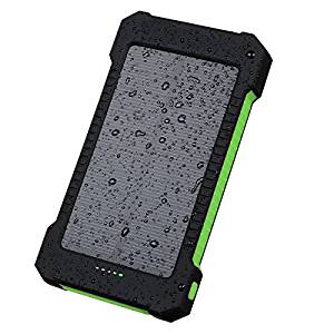Solar Charger, Hiluckey Solar Power Bank 10000mAh Waterproof Portable Battery Charger - Solar Power Banks