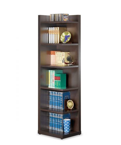 Coaster Transitional Cappuccino Corner Bookcase with Open Side