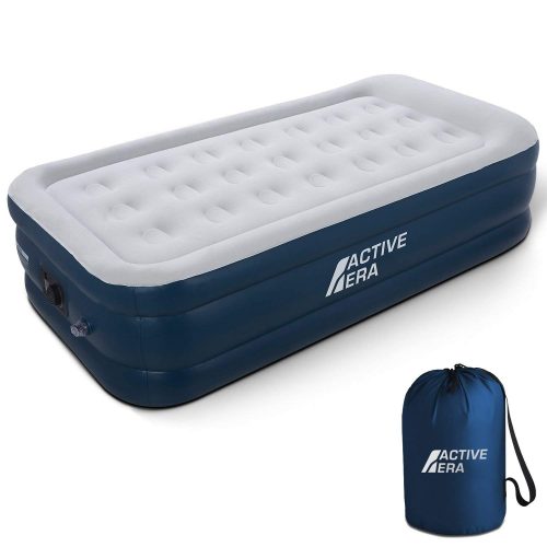 Active Era Premium Twin Size Air Mattress (Single) - Elevated Inflatable Air Bed, Electric Built-in Pump, Raised Pillow & Structured Air-Coil Technology, Height 21"