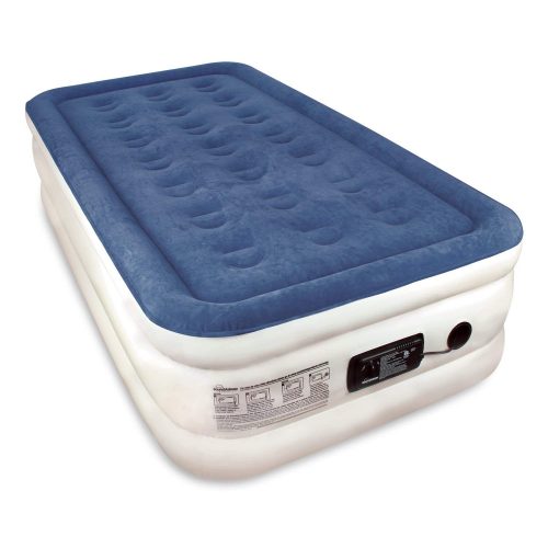 SoundAsleep Raised Twin Size Premium Air Mattress - Best Inflatable Airbed with Plush Top and Internal High Capacity Pump - Exclusively with ComfortCoil Technology & No Hassle 1-Year Warranty