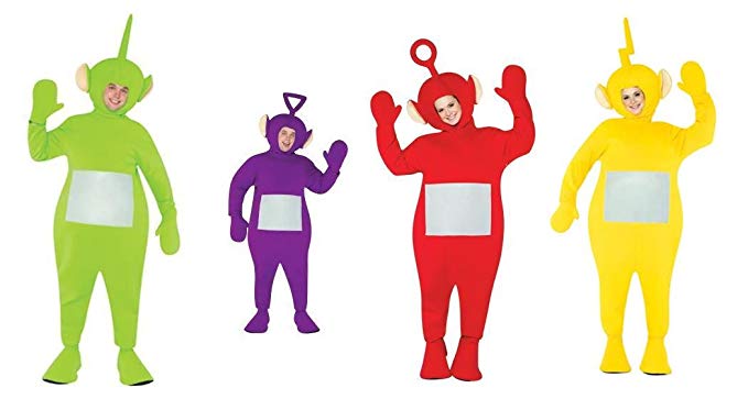 Teletubbie Adult 4 Pack Costume - One Size - Chest Size 42-48