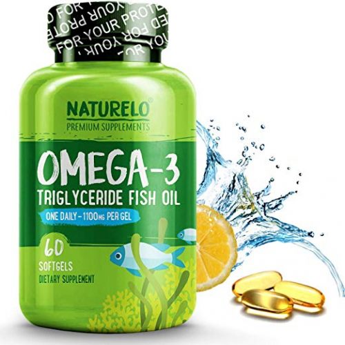 NATURELO Premium Omega-3 Fish Oil - 1100 mg Triglyceride Omega 3 - High Strength DHA EPA Supplement - Best for Brain Heart Joint Health - 60 Softgels | 2 Month Supply