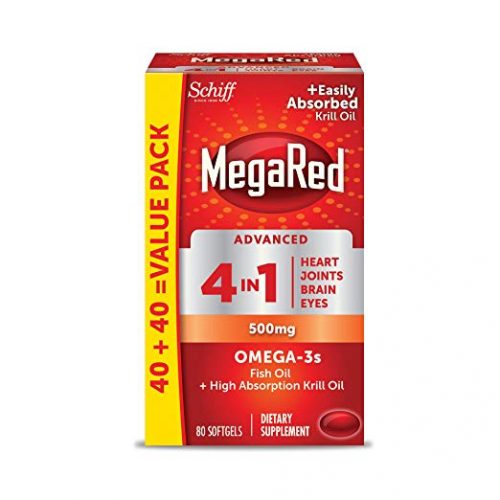 MegaRed Advanced 4in1 500mg, 80 softgels - Concentrated Omega-3 Fish & Krill Oil Supplement