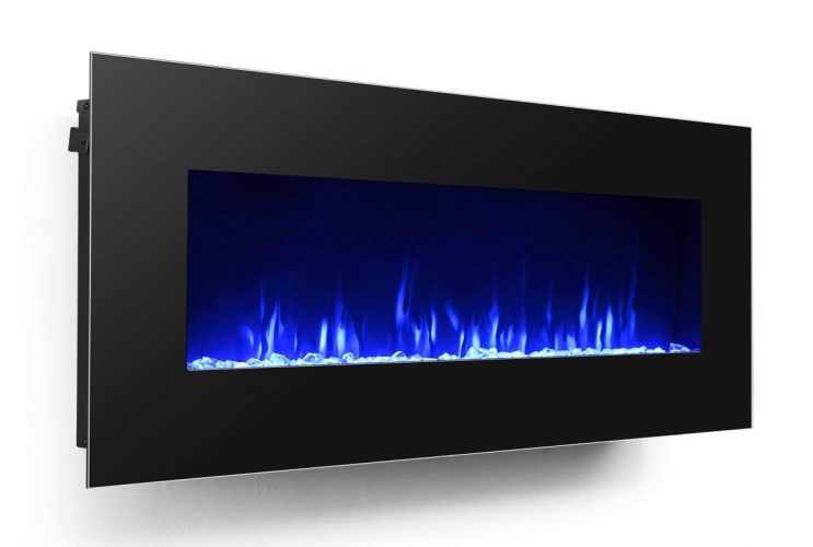 3G Plus 50&quot Electric Fireplace Wall Mounted Heater Crystal Stone Fuel Effect - wall mounted electric heaters