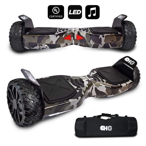 CHO[TM All Terrain Rugged 6.5 inch Wheels Hoverboard Off-Road Smart Self Balancing Electric Scooter with Built-in Speaker LED Lights UL2272 Certified