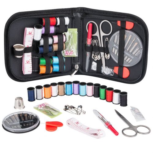 Coquimbo Mini Sewing Kit for Kids, Travel, Emergency, Sewing Supplies with Scissors, Thimble, Thread, Needles, Tape Measure, Carrying Case and Accessories (FBA)