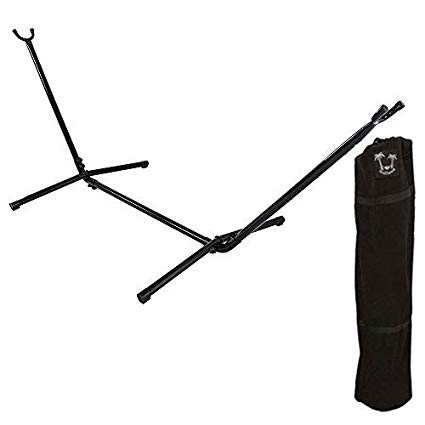 OnCloud 9 FT Hammock Stand Only Heavy Duty Indoor Outdoor Universal Space-Saving Steel with Carrying Case Black