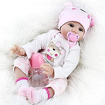 Yesteria Real Looking Reborn Baby Dolls Girl Silicone Pink Outfit 22 Inches