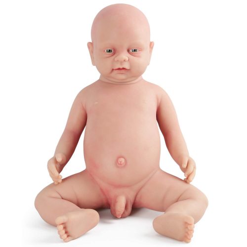 Vollence 18 inch Realistic Reborn Baby Doll, PVC Free, Real Full Body Silicone Baby Dolls, Handmade Lifelike Soft Silicone Baby doll Clothes -Boy