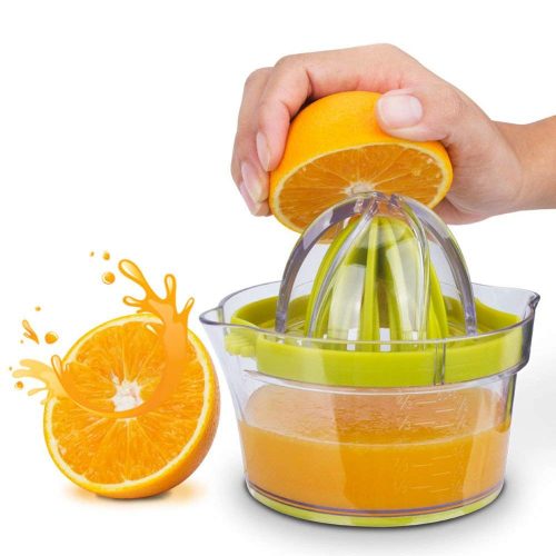 Citrus Juicer(2020 UPGRADE 4 in 1), Elindio Orange Manual Hand Squeezer Space Saving Kitchen Juicer with Garlic Grater, Anti-Slip Non-Marking Silicone Base, Multi-Reamers for Filter Egg white