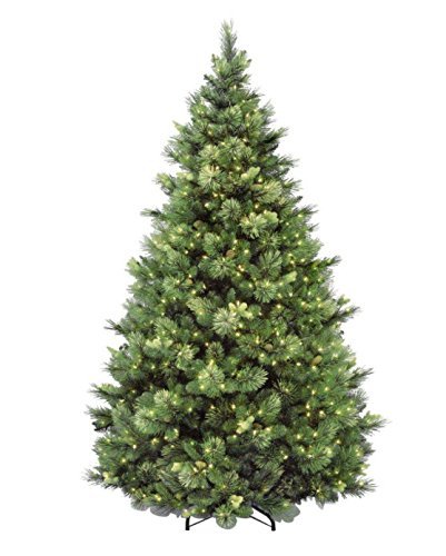 National Tree 7.5 Foot Carolina Pine Tree with Flocked Cones - Artificial Christmas Trees