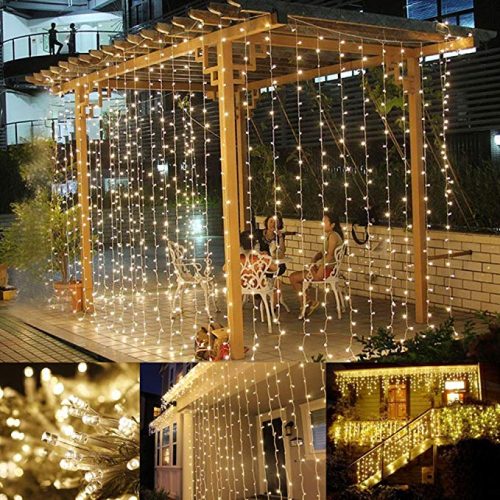 LE LED Window Curtain String Light, 306 LEDs Icicle Light String - LED String Lights for Christmas