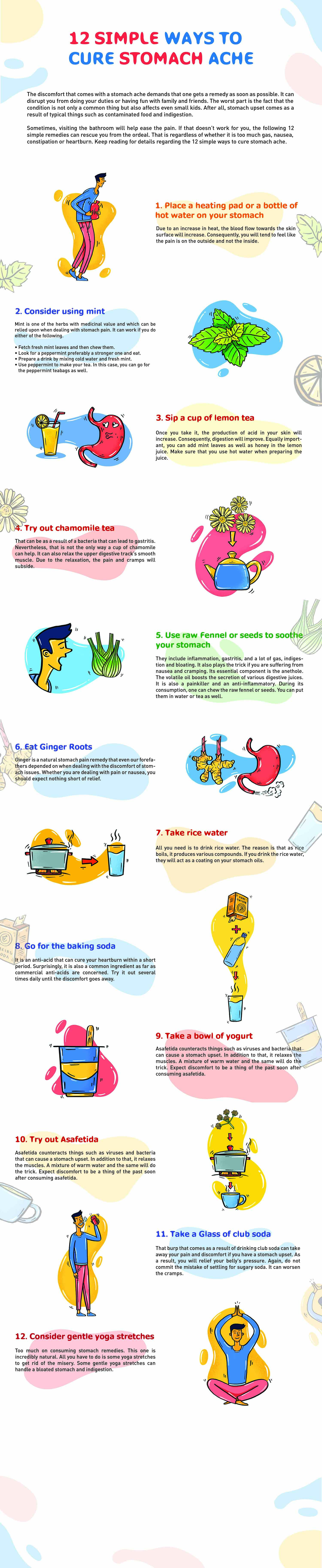 [infographic] 12 Simple ways to cure stomachache
