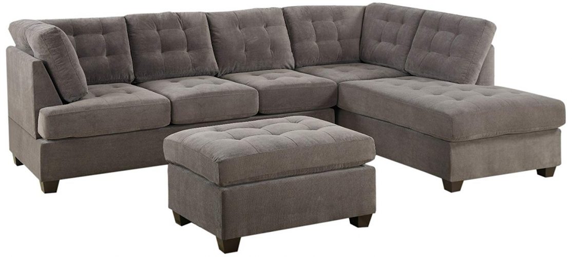 Bobkona Michelson 3-Pieces Reversible Sectional - Corner Sofa (L shape sofa)