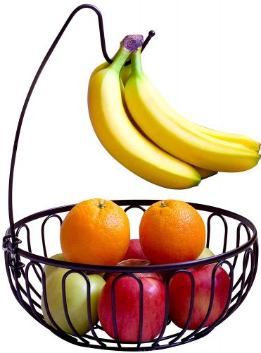 DecoBros Wire Fruit Tree Bowl with Banana Hanger