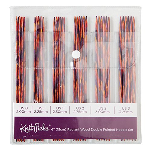 Knit Picks 6 Inch Double Pointed Wood Knitting Needle Set (Radiant)