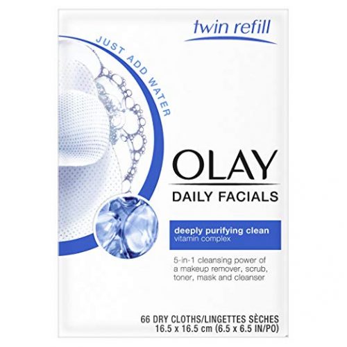 Makeup Remover Wipes by Olay Daily Facial Makeup Remover Wipes & 4-In-1 Water Activated Facial Cleanser Cloths, Deeply Clean 66 Count