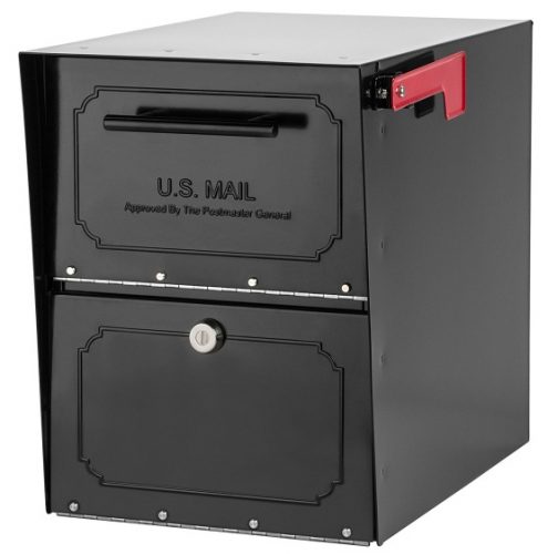 Architectural Mailboxes 6200B-10 Oasis Classic Locking Post Mount Parcel Mailbox with High-Security Reinforced Lock