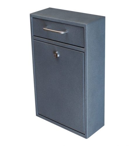 Mail Boss 7415 High-Security Steel Locking Wall Mounted Mailbox - Office Drop Box - Comment Box - Letter Box - Deposit Box, Granite
