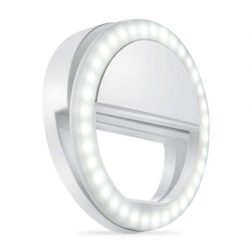 Whellen l184 Selfie Ring Light with 36 LED Bulbs, Flash Lamp Clip Ring Lights Fill-in Lighting Portable for Phone/Tablet/ iPad/Laptop Camera – White