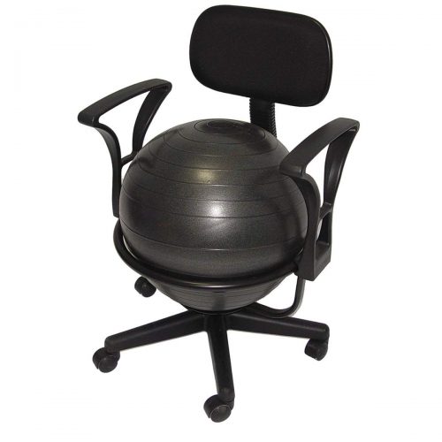 Deluxe Fitness Ball Chair in Black - Office Ball Chairs