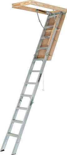 Louisville Ladder 22-1/2 x 54-Inches Elite Aluminum Attic Ladder - Attic Ladders