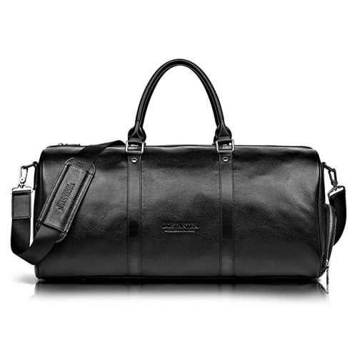 BOSTANTEN Genuine Leather Travel Weekender Overnight Duffel Bag Gym Sports Luggage Tote Duffle Bags For Men & Women