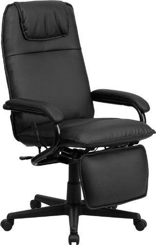Flash Furniture High Back Black Leather Executive Reclining Swivel Chair with Arms