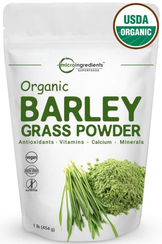 Sustainably US Grown, Organic Barley Grass Powder, 1 Pound, Rich Fiber, Vitamins, Minerals, Antioxidants, Chlorophyll, Essential Amino Acids, and Protein. Non-Irradiated, Non-GMO and Vegan-Friendly.