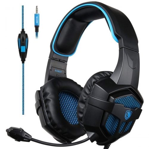 Sades sades807 Gaming Headsets Headphones for New Xbox one PS4 PC Laptop Mac Mobile, Black & Blue