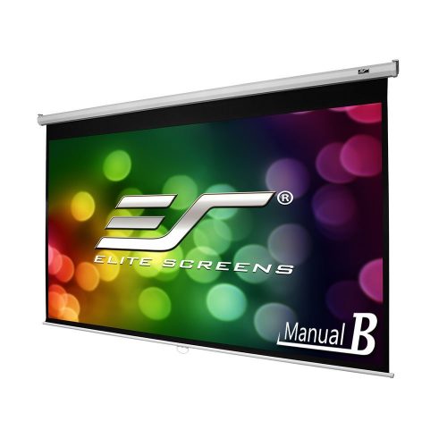 Elite Screens Manual B, 100-INCH 16:9, Manual Pull Down Projector Screen 4K / 8K Ultra HDR 3D Ready with Slow Retract Mechanism, 2-YEAR WARRANTY, M100H