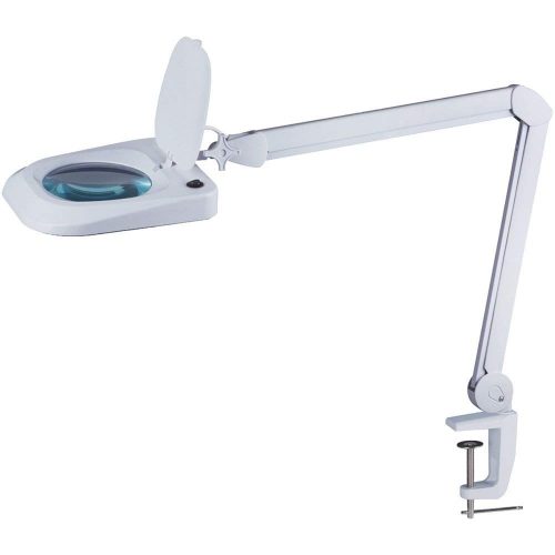 Omano LED Magnifying Lamp (2x Magnifier) Professional Desktop, Reading, Hobby, and Task Use | Adjustable Arm, Bright Daylight Lighting | Clear 6” Diopter Lens