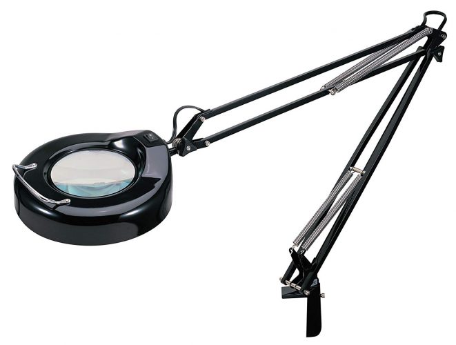 V-LIGHT Full Spectrum Natural Daylight Effect Heavy-Duty Magnifier Lamp with Metal Clamp, Black (VS103B)