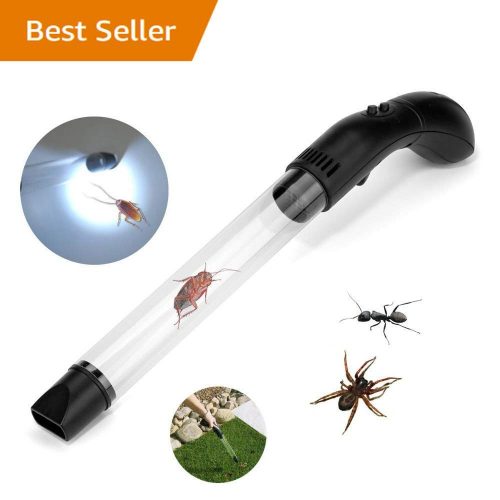 Yeslike Insects Catcher, Vacuum Bug Catcher and Spider Catcher with LED Flashlight, Pest Control (Black)