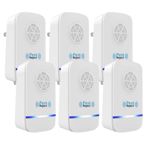 Ultrasonic Pest Repeller Plug in Pest Control - Mice Repellent & Rat Repellent in Pest Repellent - Bug Repellent for Ant, Mosquito, Mice, Flea, Fly, Spider, Roach, Rat - No More Trap & Bait(6 PACK)