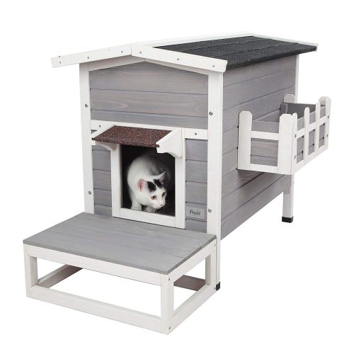 Petsfit Weatherproof Outdoor Cat Shelter/House/Condo with Stair 27.5" Lx17.5 Wx20 H