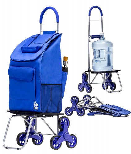 Stair Climber Bigger Trolley Dolly Shopping Cart, Blue