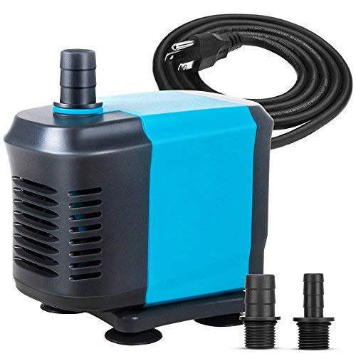 KEDSUM 550GPH Submersible Pump(2500L/H,40W), Ultra Quiet Water Pump with 5ft High Lift, Fountain Pump with 6.5ft Power Cord, 3 Nozzles for Fish Tank, Pond, Aquarium, Statuary, Hydroponics
