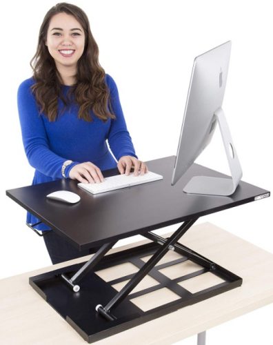 Stand Steady Standing Desk X-Elite Standing Desk | X-Elite Pro Version, Instantly Convert Any Desk into a Sit/Stand up Desk, Height-Adjustable, Fully Assembled Desk Converter (Black)