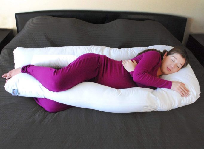 KHOMO @ Extra Light Full Body Maternity Pillow U Shaped With Easy on-off Zippered Cover - Perfect to Cuddle/Hug at night Body Pillow