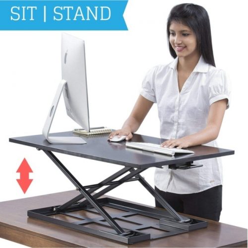 Standing Desk Converter - Standup Ergonomic Height Adjustable Desktop Workstation - 32 X 22 Inch Extra Large Sit-Stand Desk Riser for a Dual Monitor Setup - Table Jack