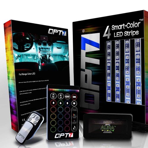 OPT7 Aura Smart-Color LED Strip Interior Lighting Kit (4 Items)